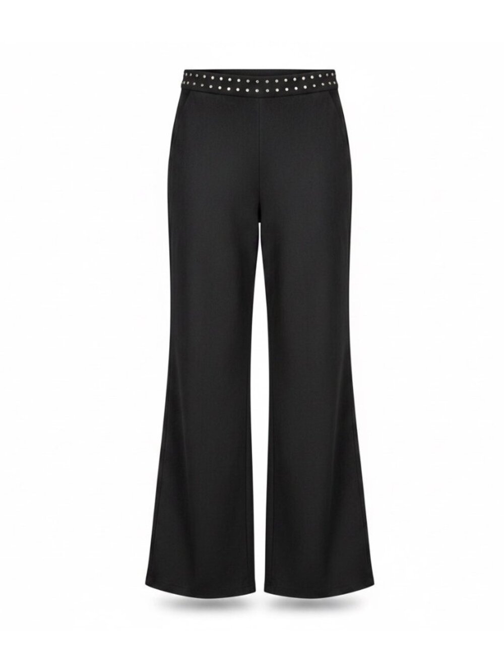 Dear John Womens Black Wide-Leg Pants With Studded Waistband Size 27